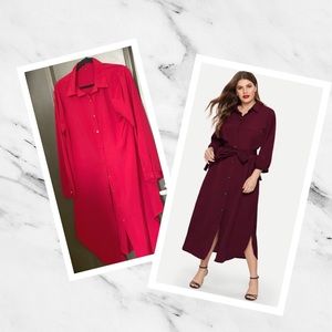 Button through split side shirt dress